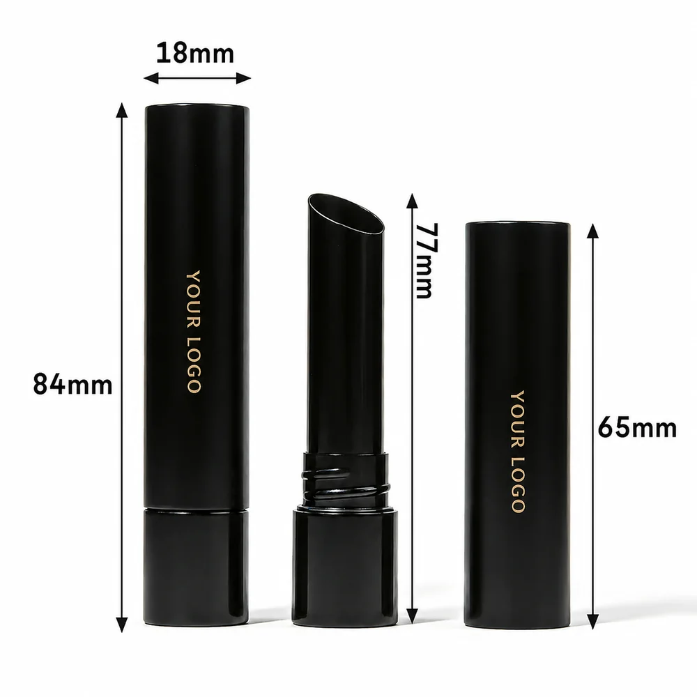 3.5g Aluminum/Plastic Black Lipstick Tube – GB-LT-016 view 6
