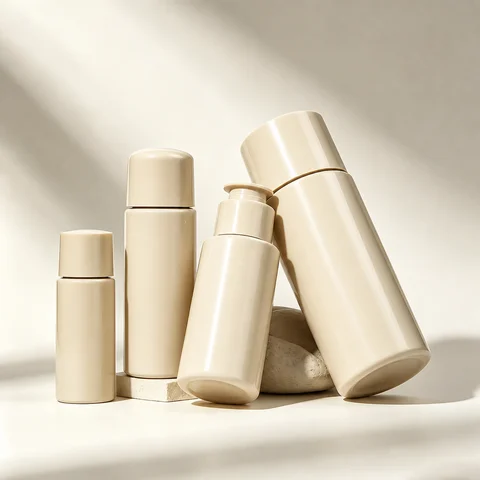 10–80ml Glass/Plastic Cosmetic Skincare Set Clear Bottle – GB-SB-019