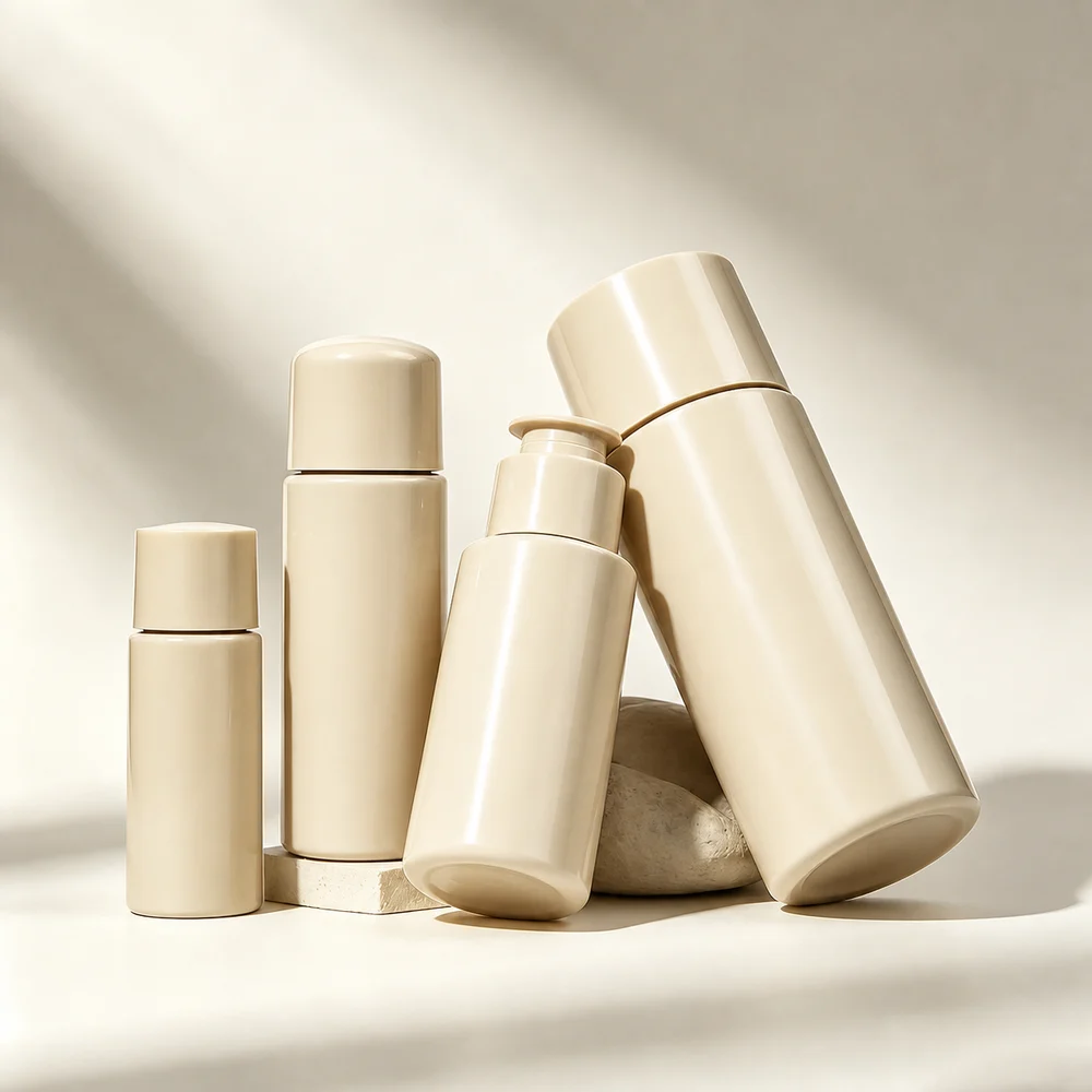 10–80ml Glass/Plastic Cosmetic Skincare Set Clear Bottle – GB-SB-019