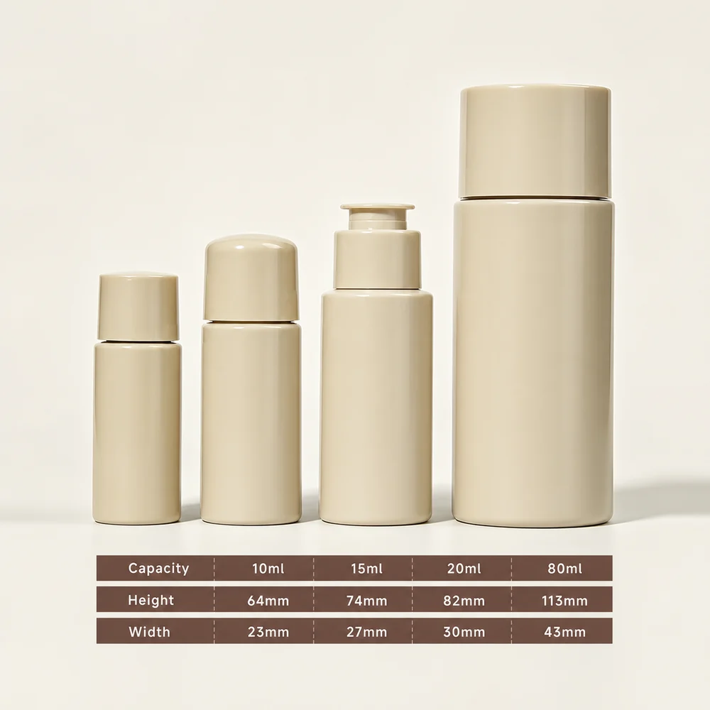 10–80ml Glass/Plastic Cosmetic Skincare Set Clear Bottle – GB-SB-019 view 3